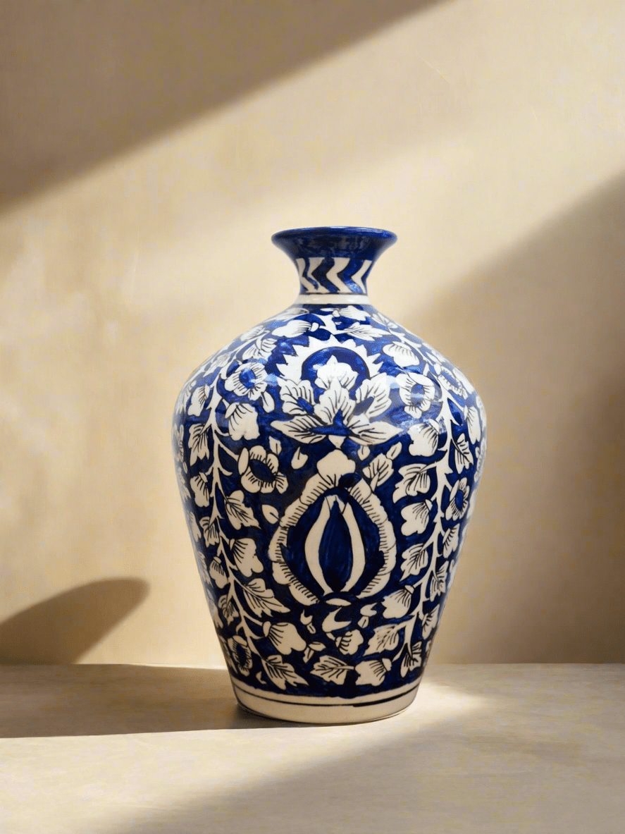 Ceramic Rani Vase in Indigo Blue - TSL