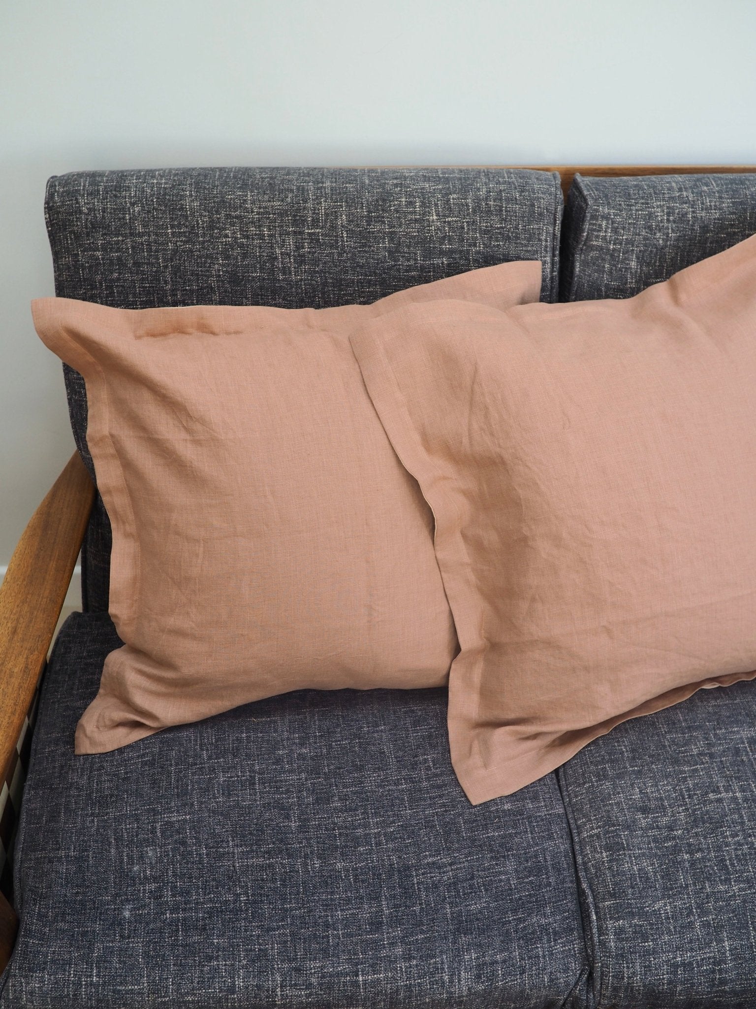 Gina Double Sided Linen Cushion Cover in Hazelnut and Apricot - TSL Co