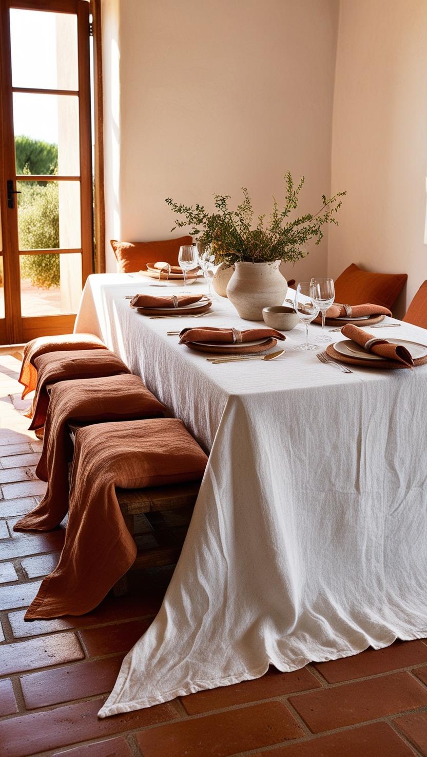 Linen Tablecloth in White - TSL