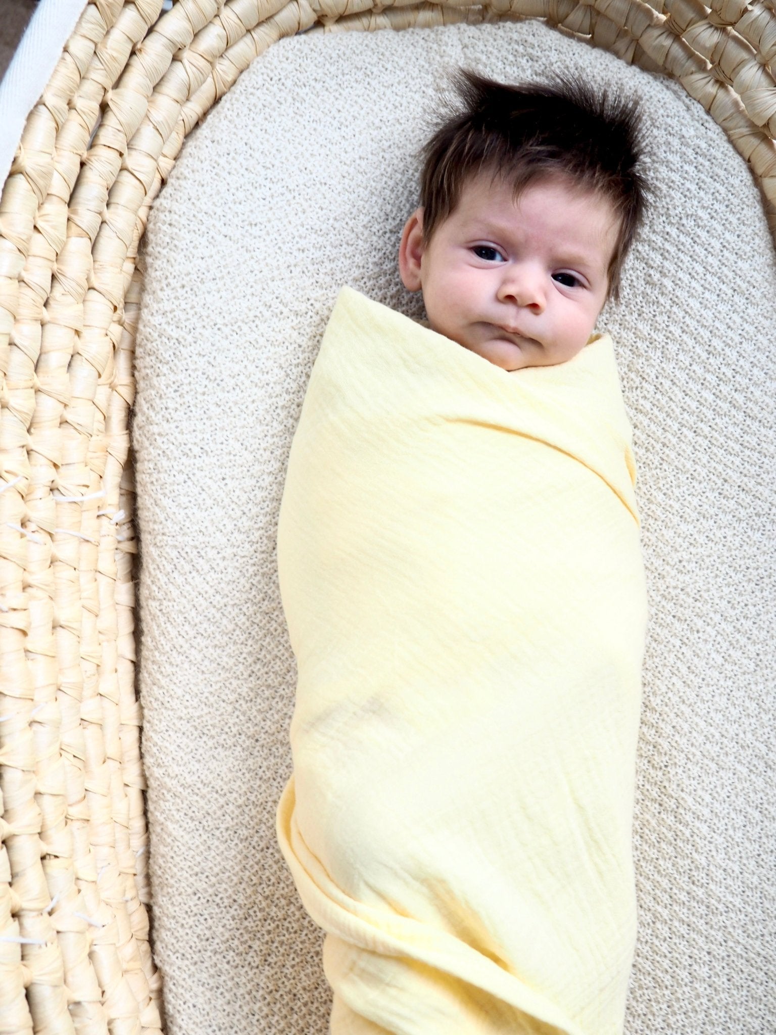 Muslin Swaddle Wrap in Buttercream - TSL