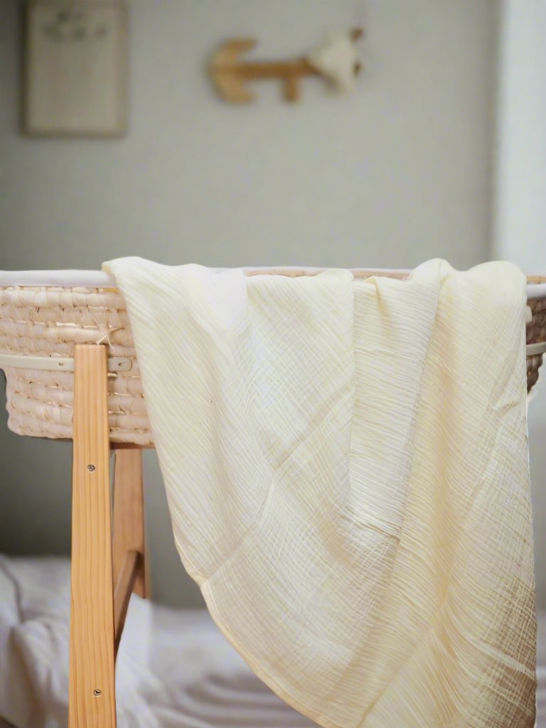 Muslin Swaddle Wrap in Buttercream - TSL