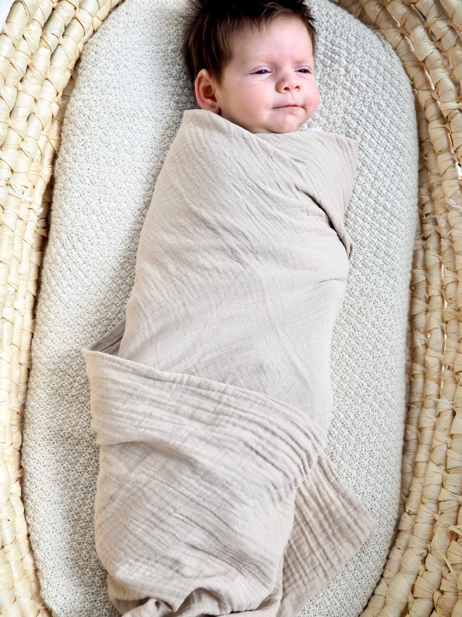 Muslin Swaddle Wrap in Coffee - TSL