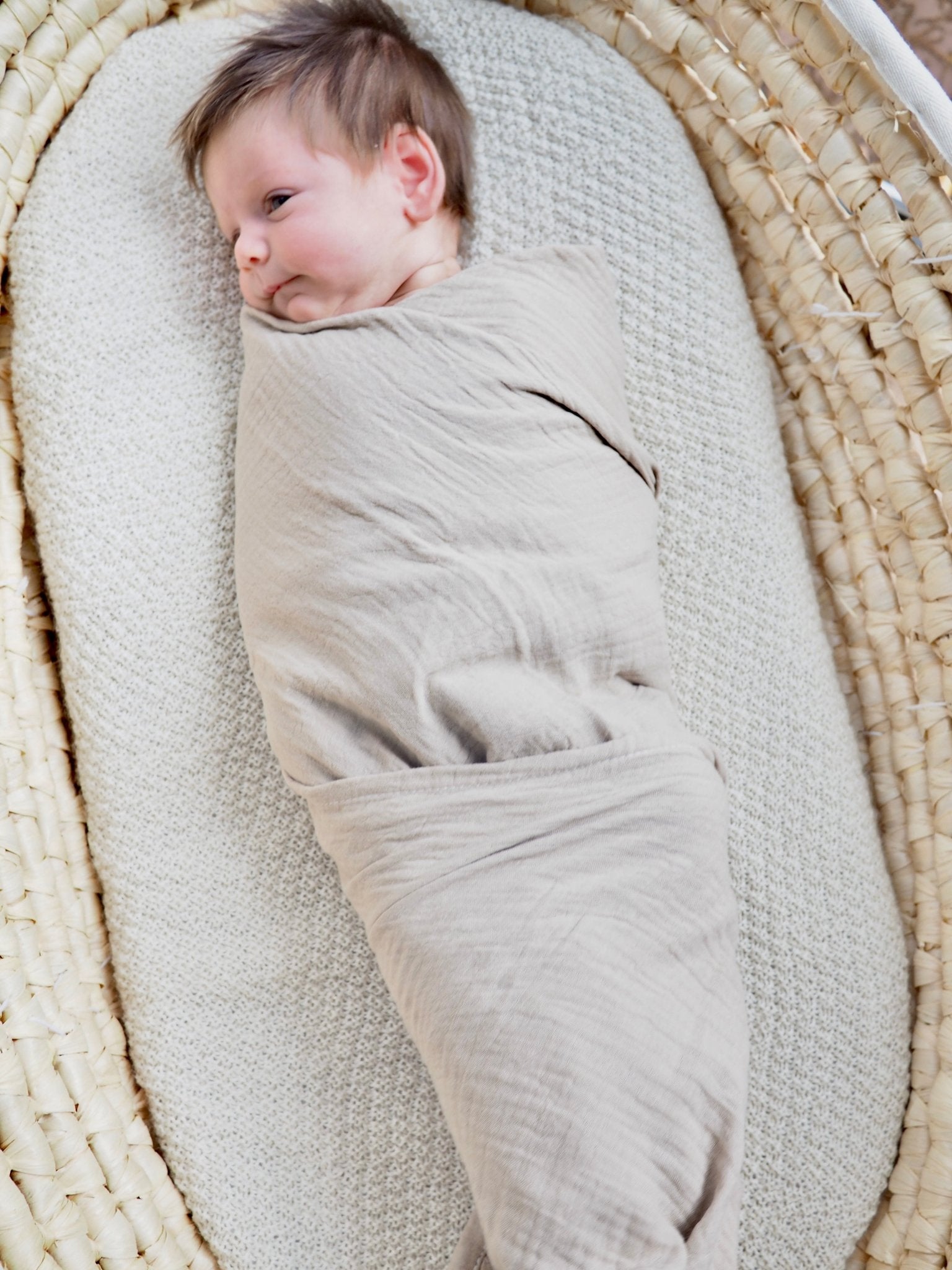 Muslin Swaddle Wrap in Coffee - TSL