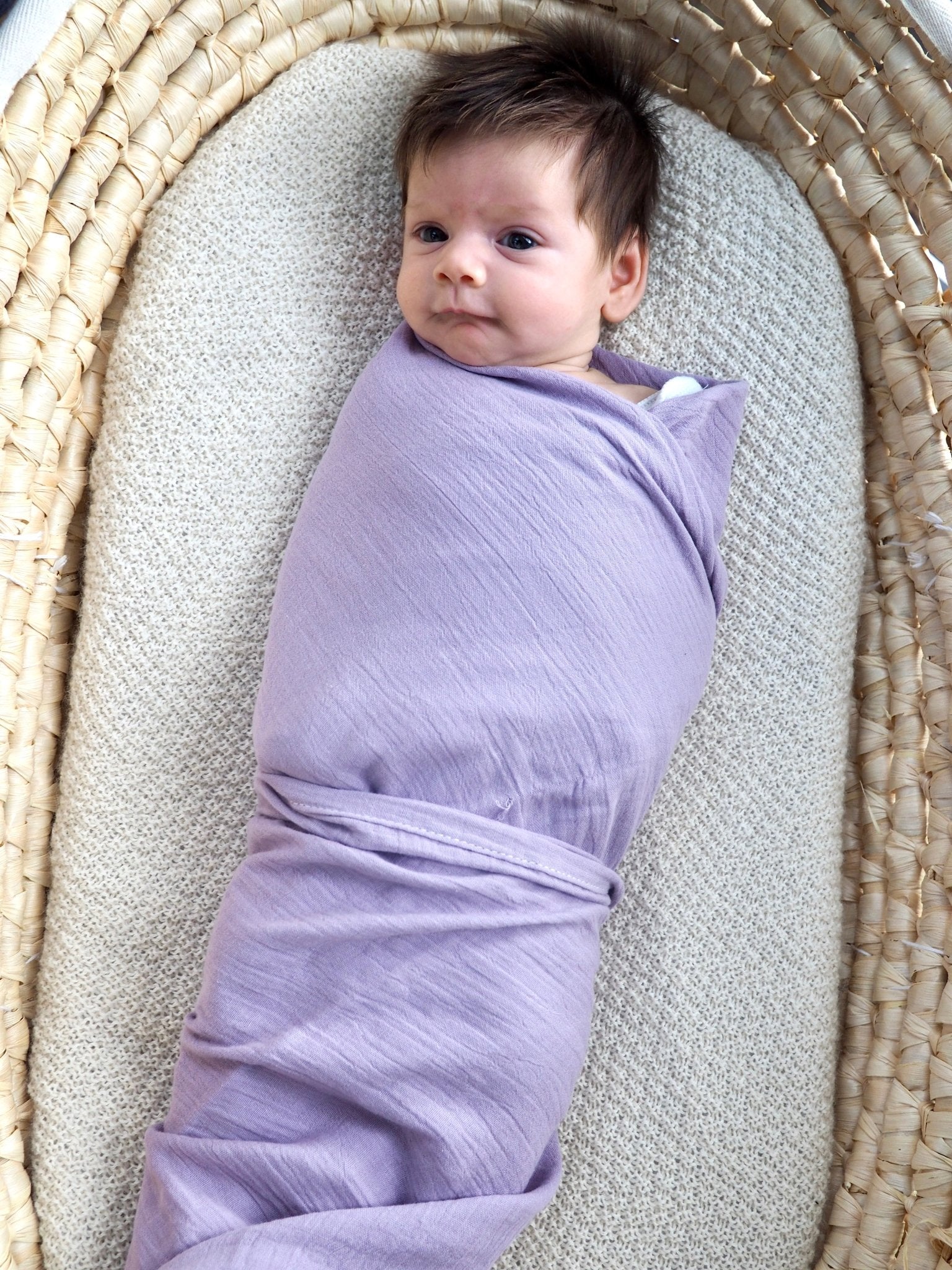 Muslin Swaddle Wrap in Lilac - TSL