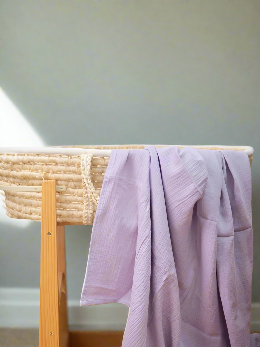 Muslin Swaddle Wrap in Lilac - TSL