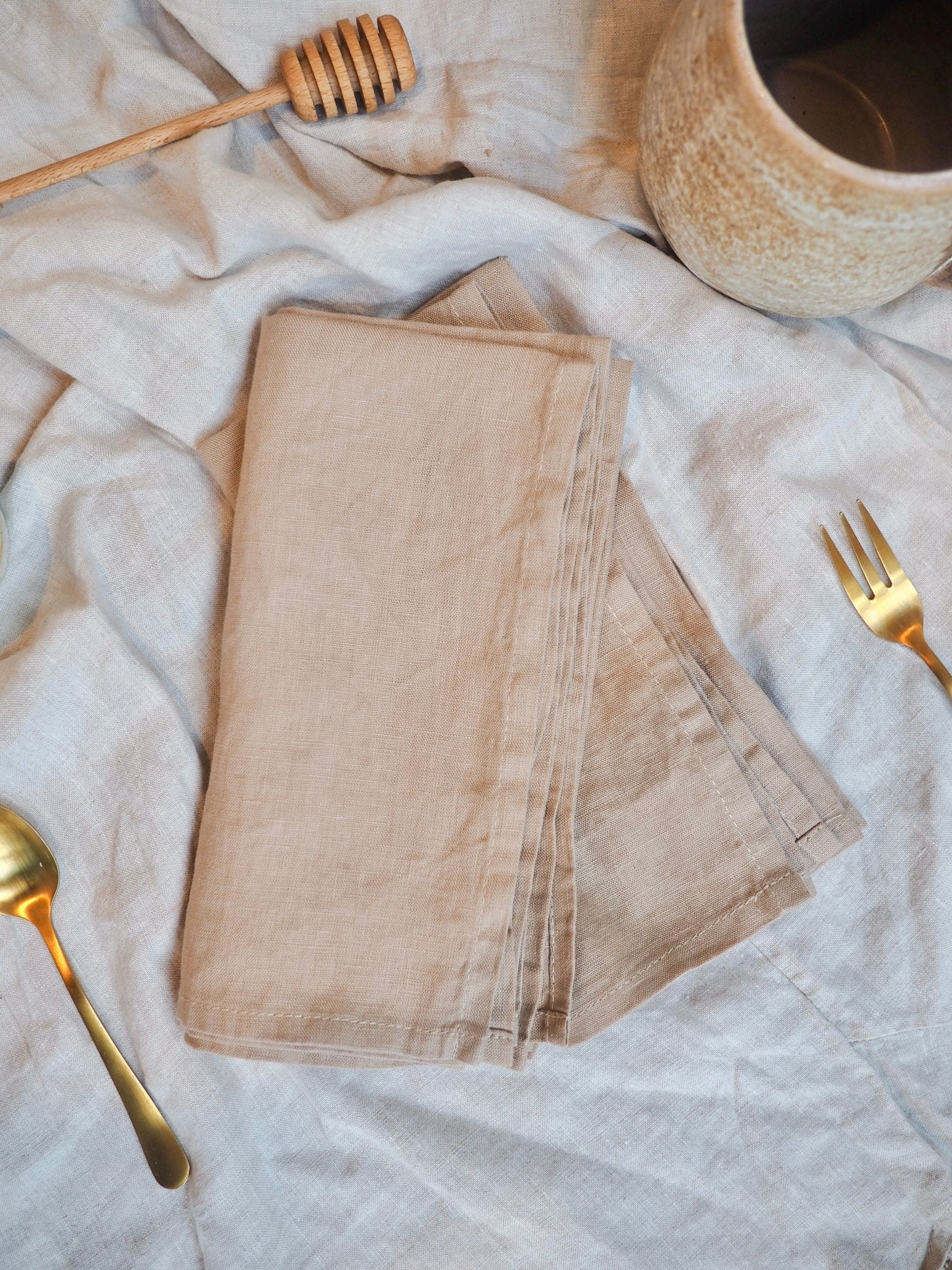 Pure French Linen Napkin in Mocha - TSL